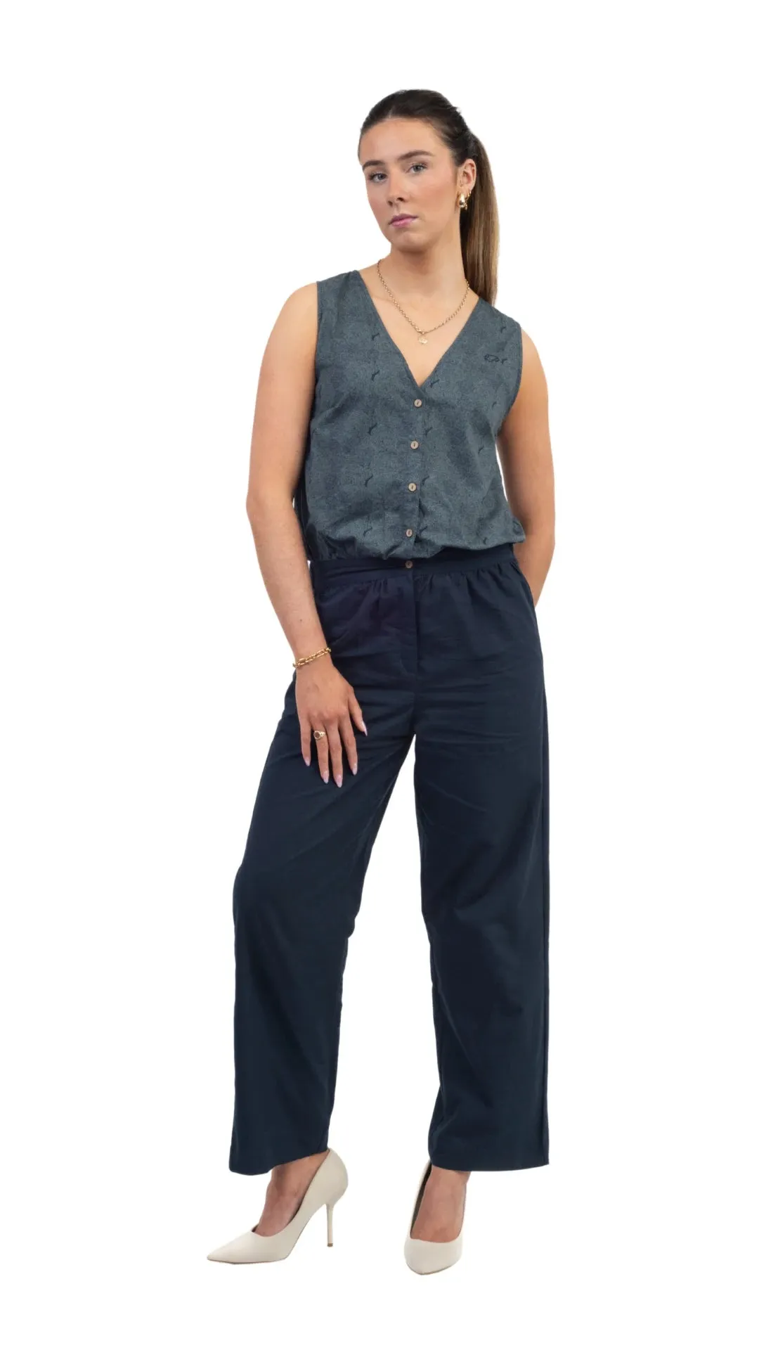 Limited Edition Prussian Blue Jumpsuit: Sustainable Women’s Fashion UK | Karee