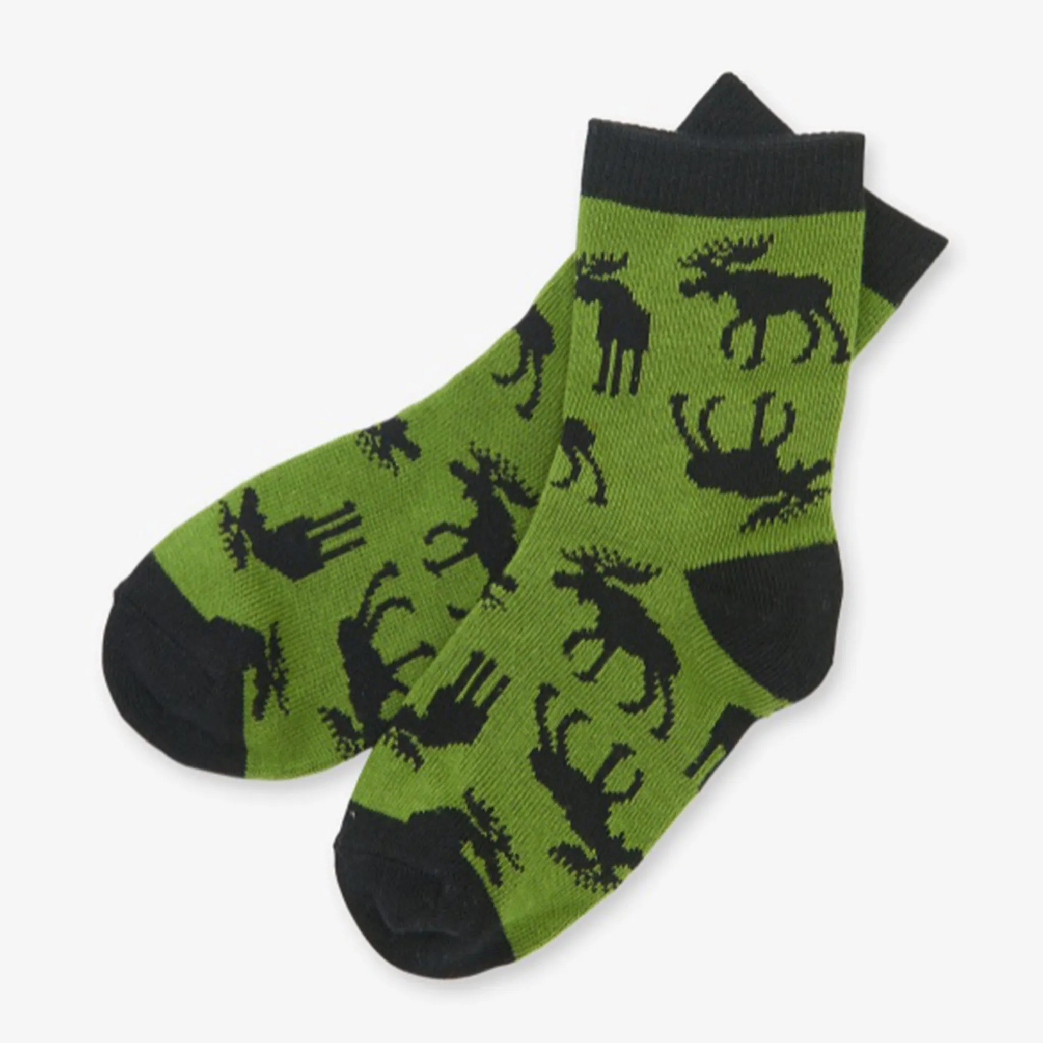 Little Blue House Forest Moose Kids Crew Socks