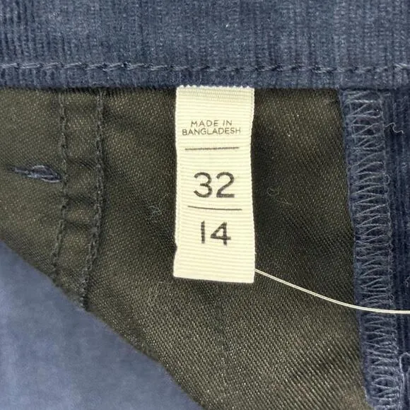LOFT Women’s Size 32/14 Dark Blue Corduroy Ribbed The Skinny High Rise Jeans NWT