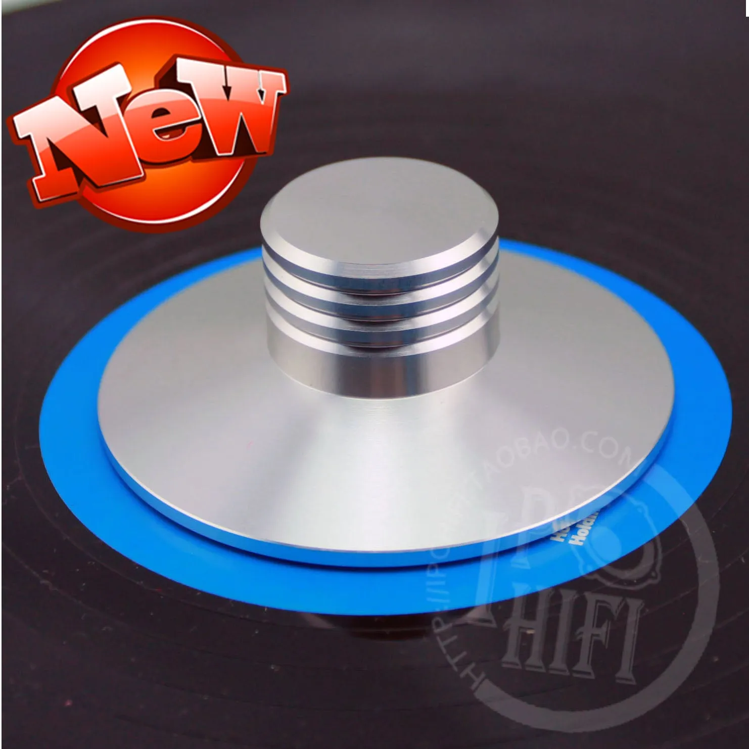 LP Black Record Weight Clamp Turntables Metal Disc Stabilizer Silver