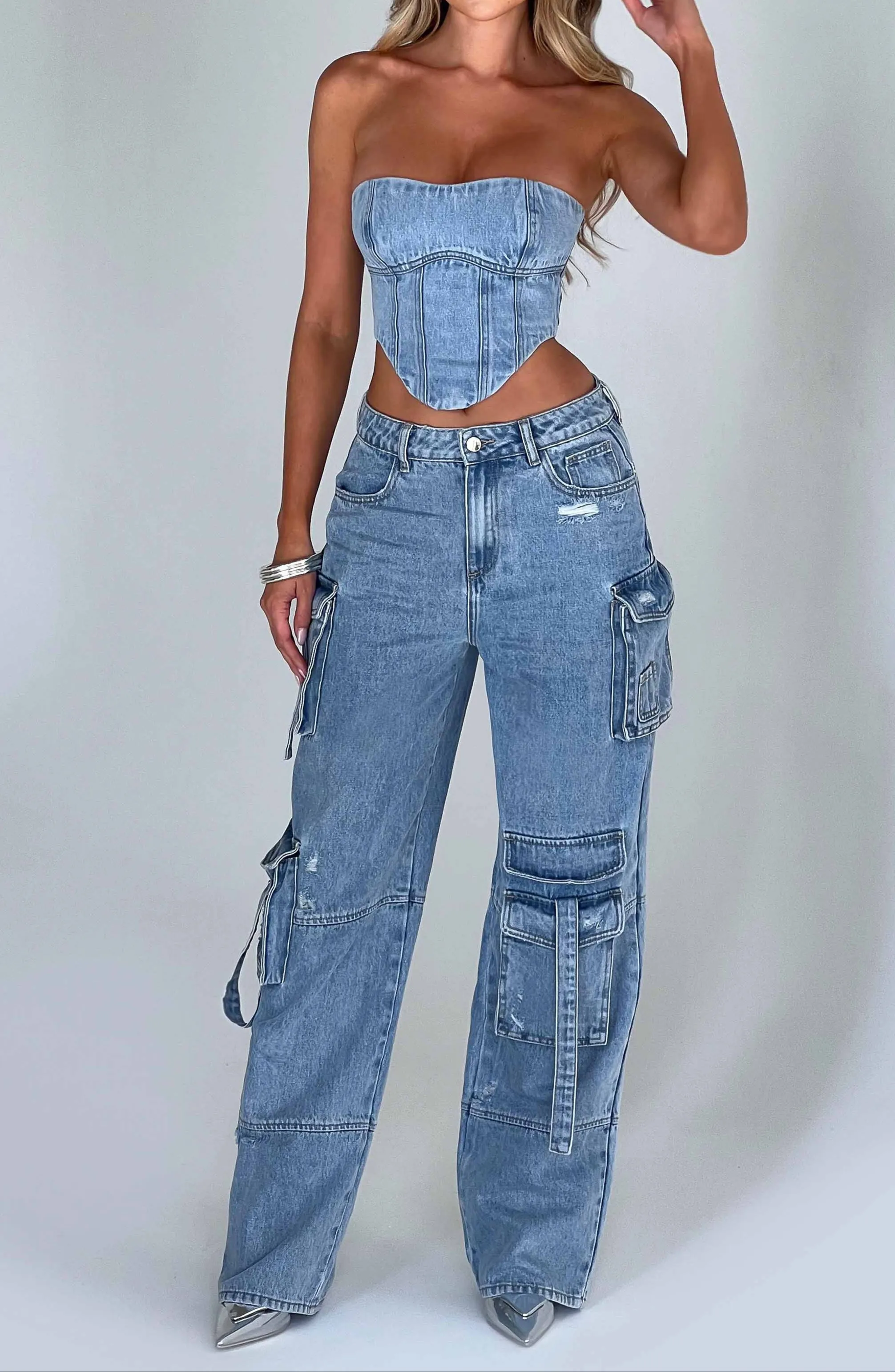 Lucia Cargo Pants - Blue