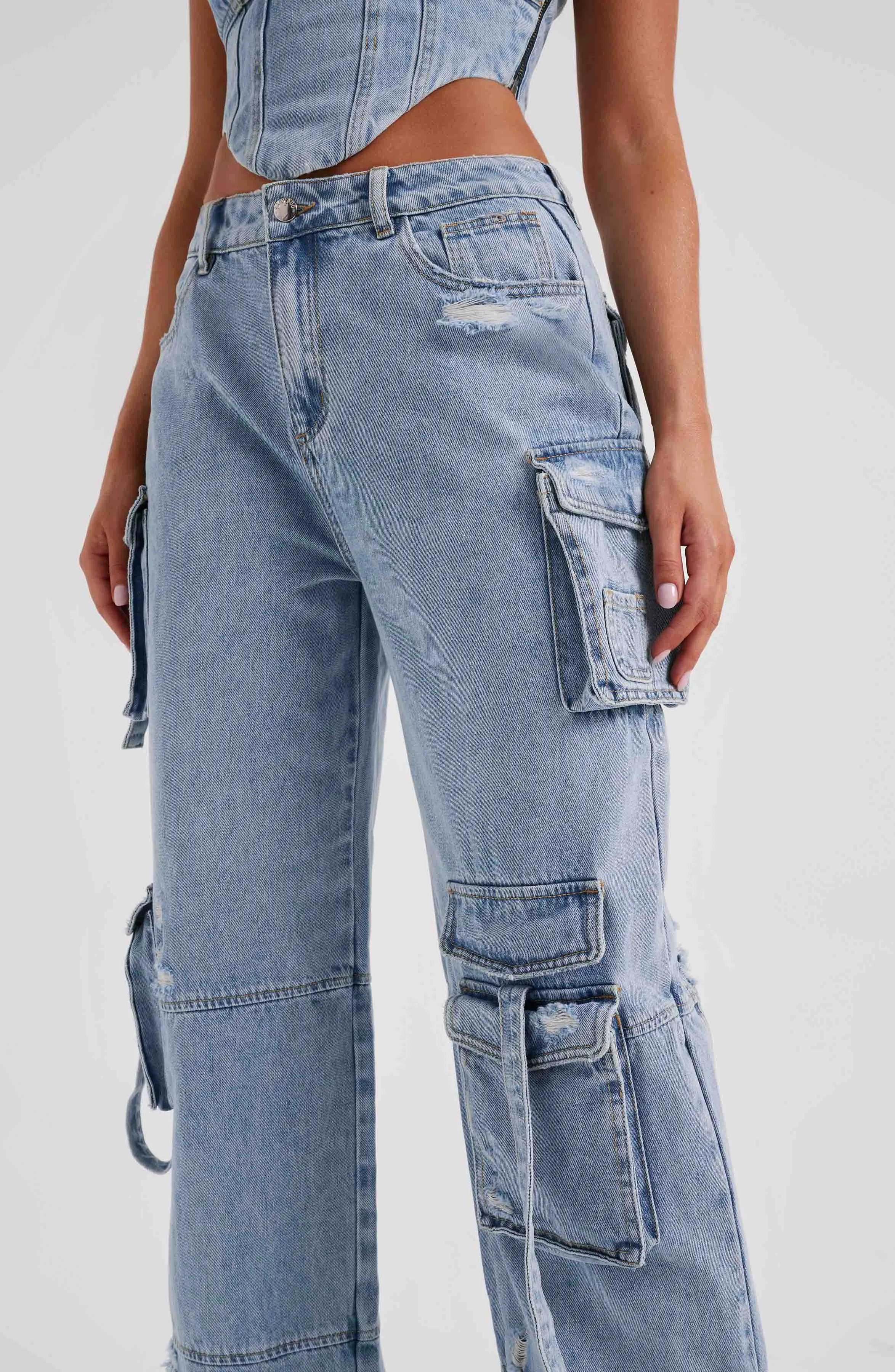 Lucia Cargo Pants - Blue