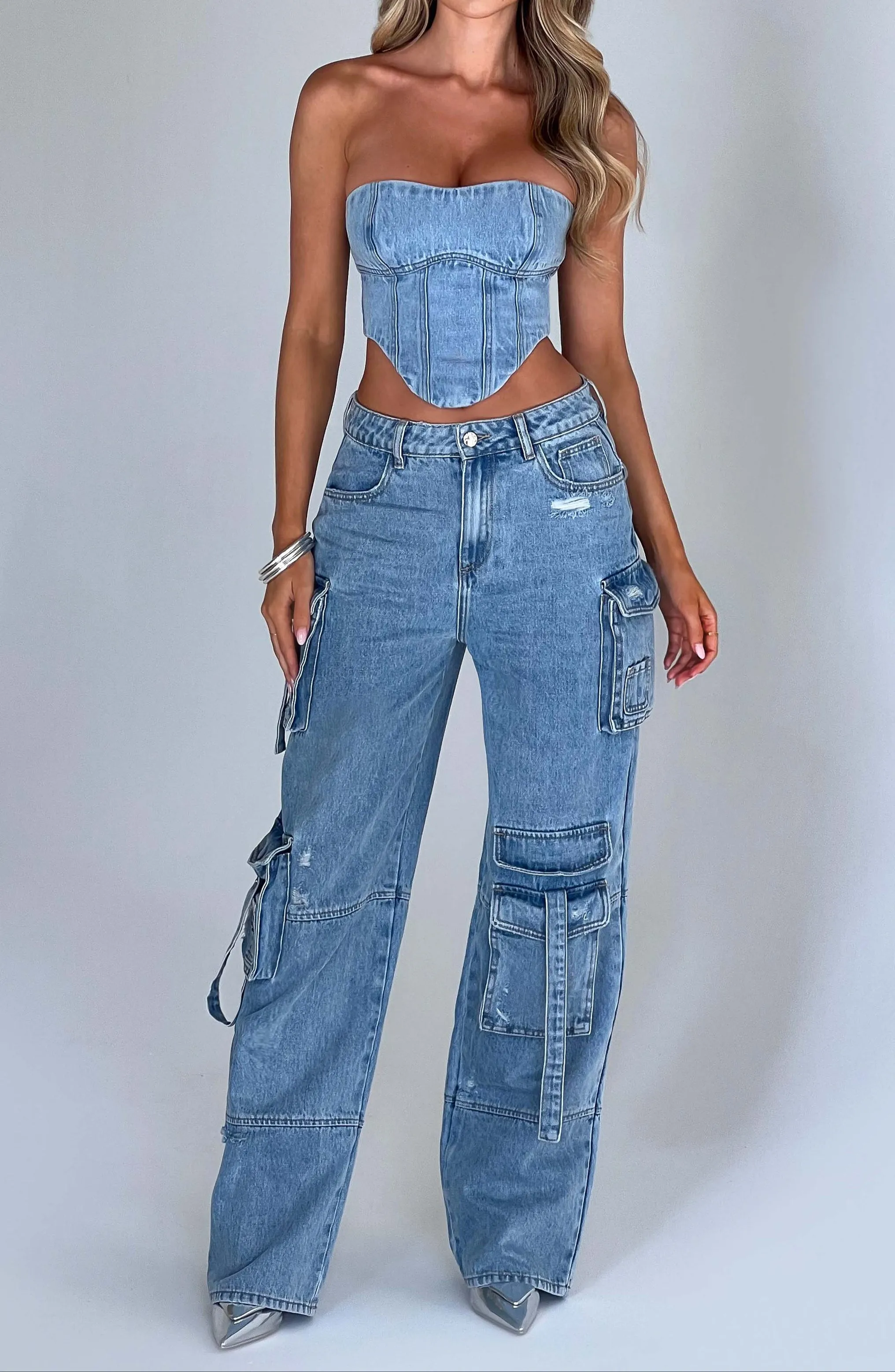 Lucia Cargo Pants - Blue