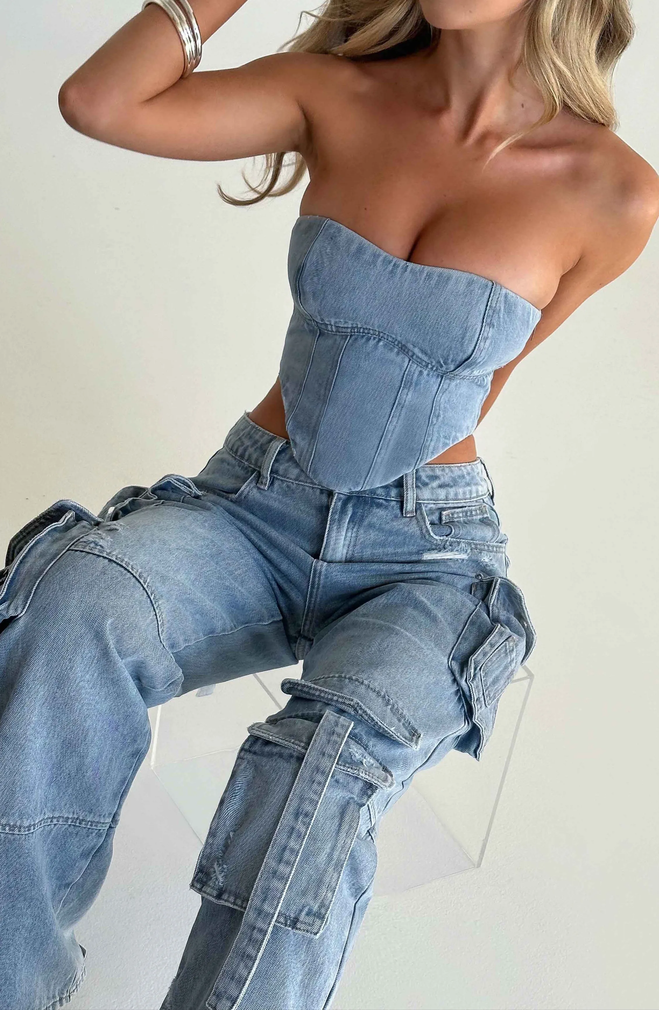 Lucia Cargo Pants - Blue
