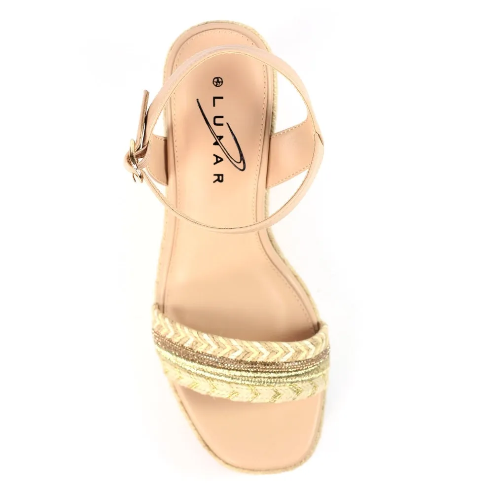 Lunar Amanda Wedge Sandal In Beige