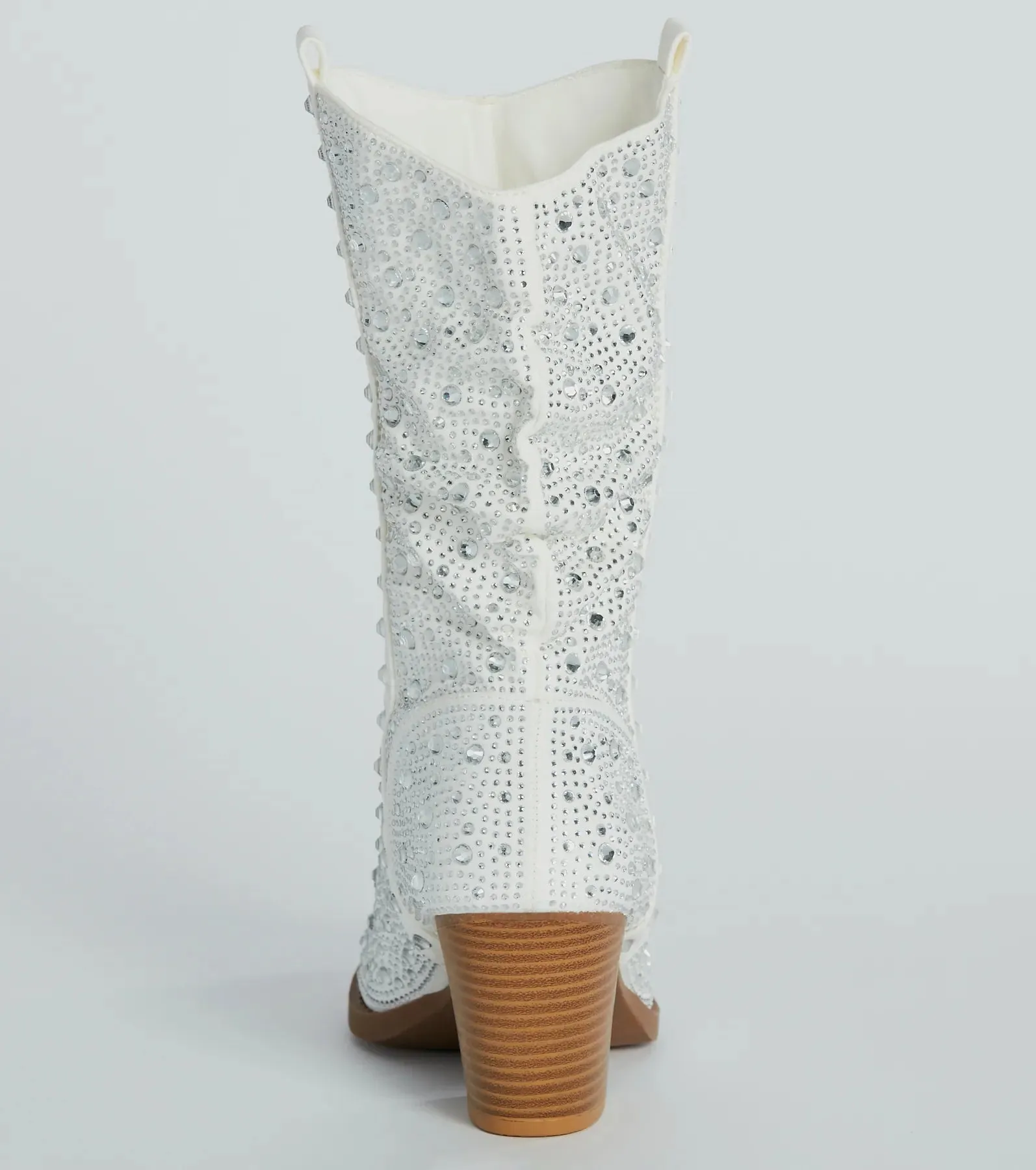 Major Bling Rhinestone Faux Leather Cowboy Boots
