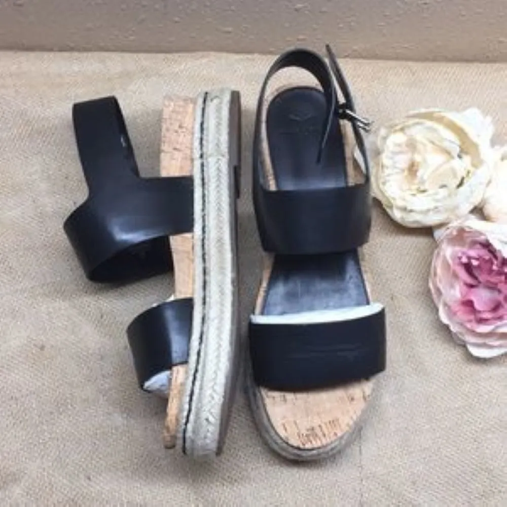 Marc Fisher Black Platform Espadrille 10