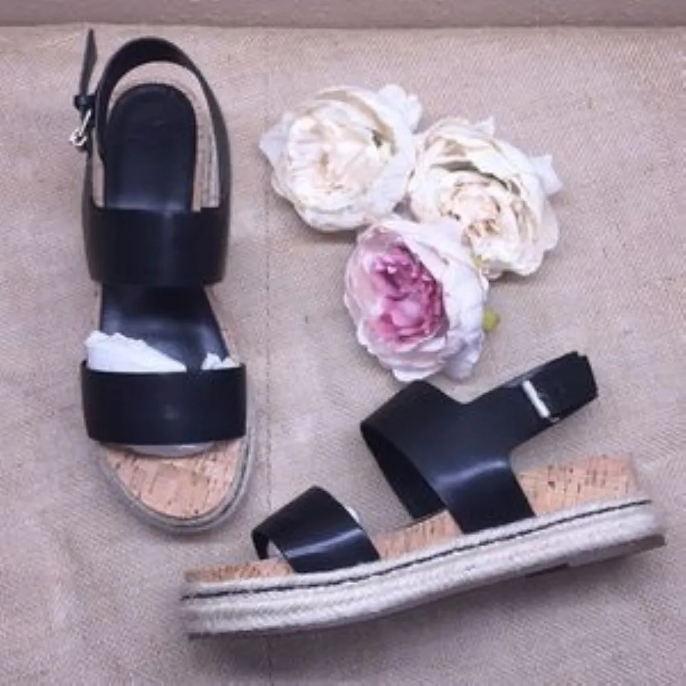 Marc Fisher Black Platform Espadrille 10