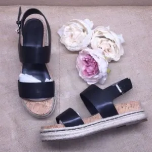 Marc Fisher Black Platform Espadrille 10