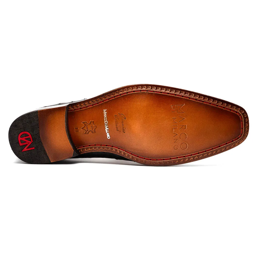 Marco Di Milano Matteo in Black Alligator Penny Loafers