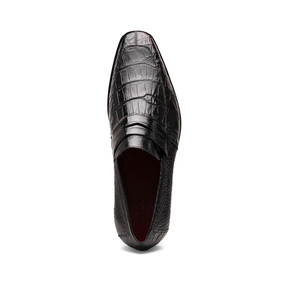 Marco Di Milano Matteo in Black Alligator Penny Loafers