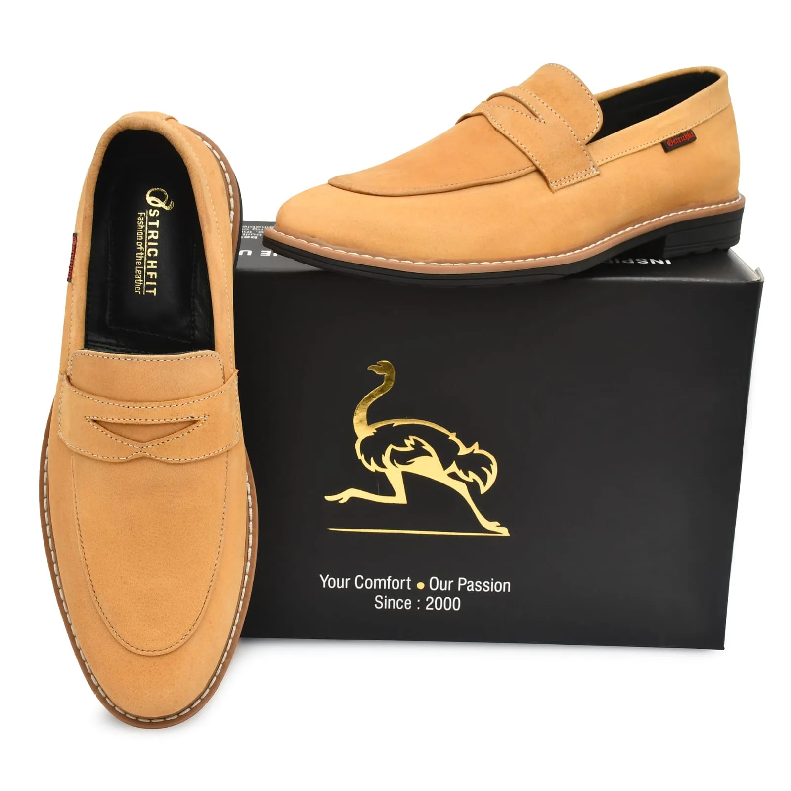 MEN LEATHER LOAFER WITH DOUBLE STITCHED WELTS ART NO OF-214 CH