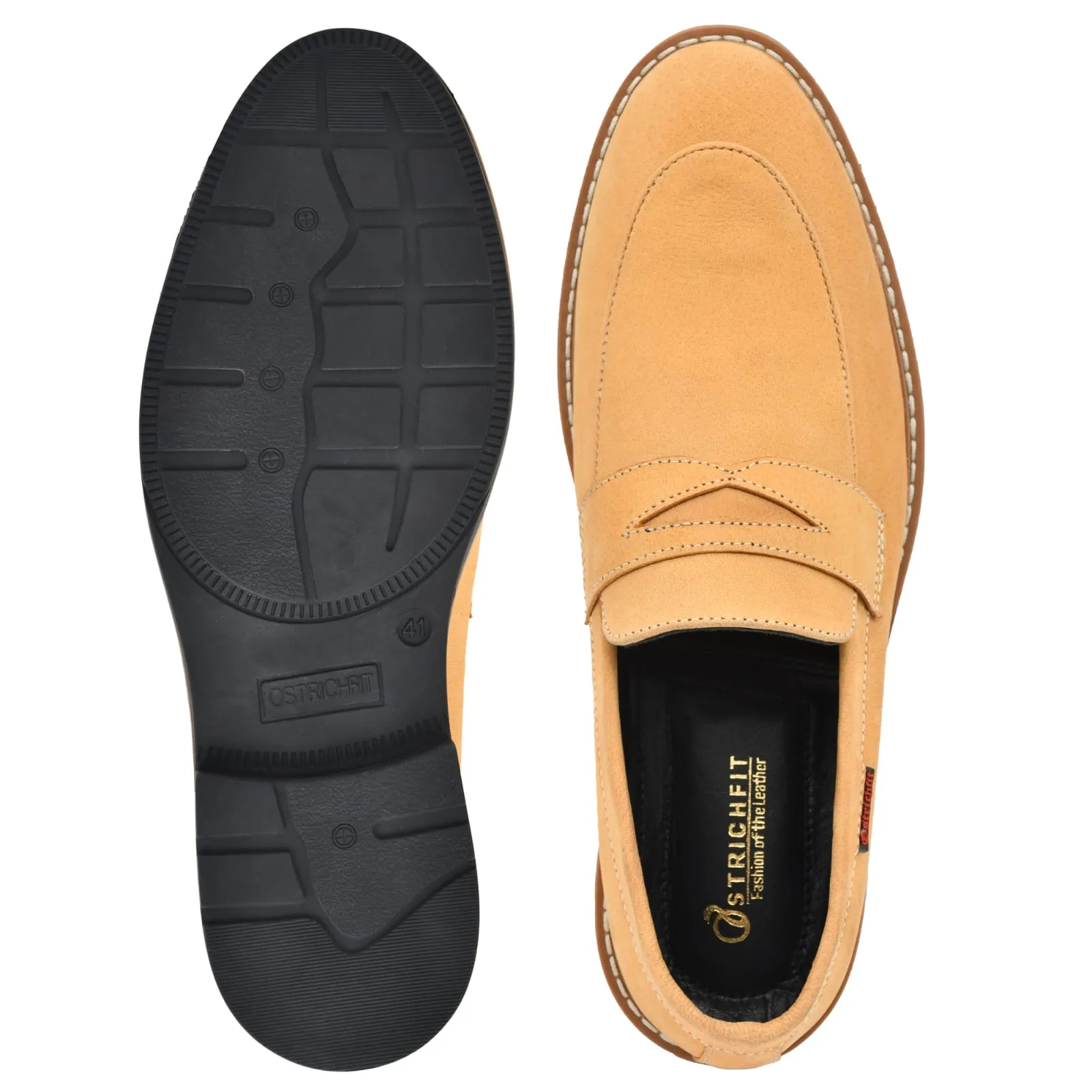MEN LEATHER LOAFER WITH DOUBLE STITCHED WELTS ART NO OF-214 CH