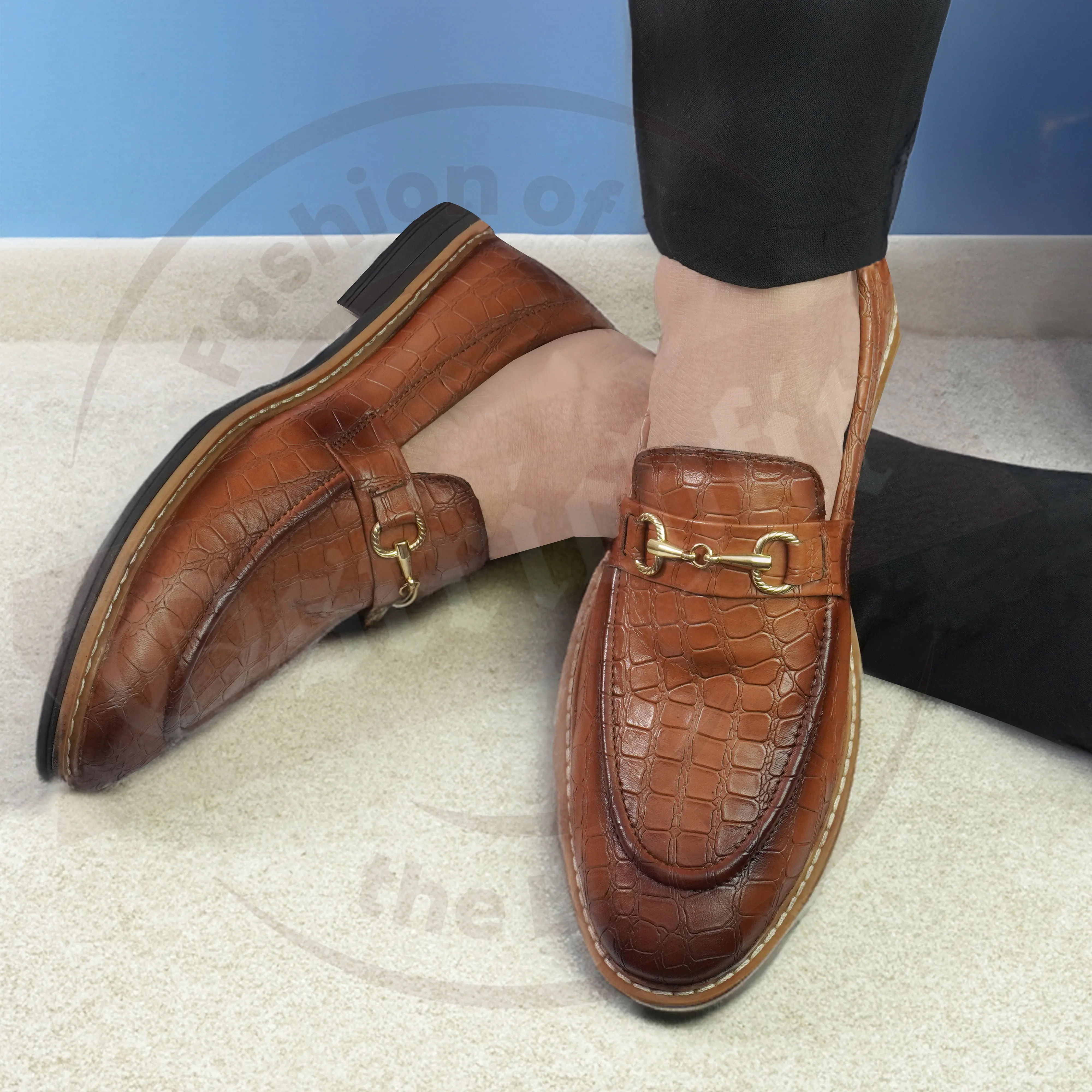MEN  LEATHER LOAFER  WITH DOUBLE STITCHED WELTS ART NO OF-3752