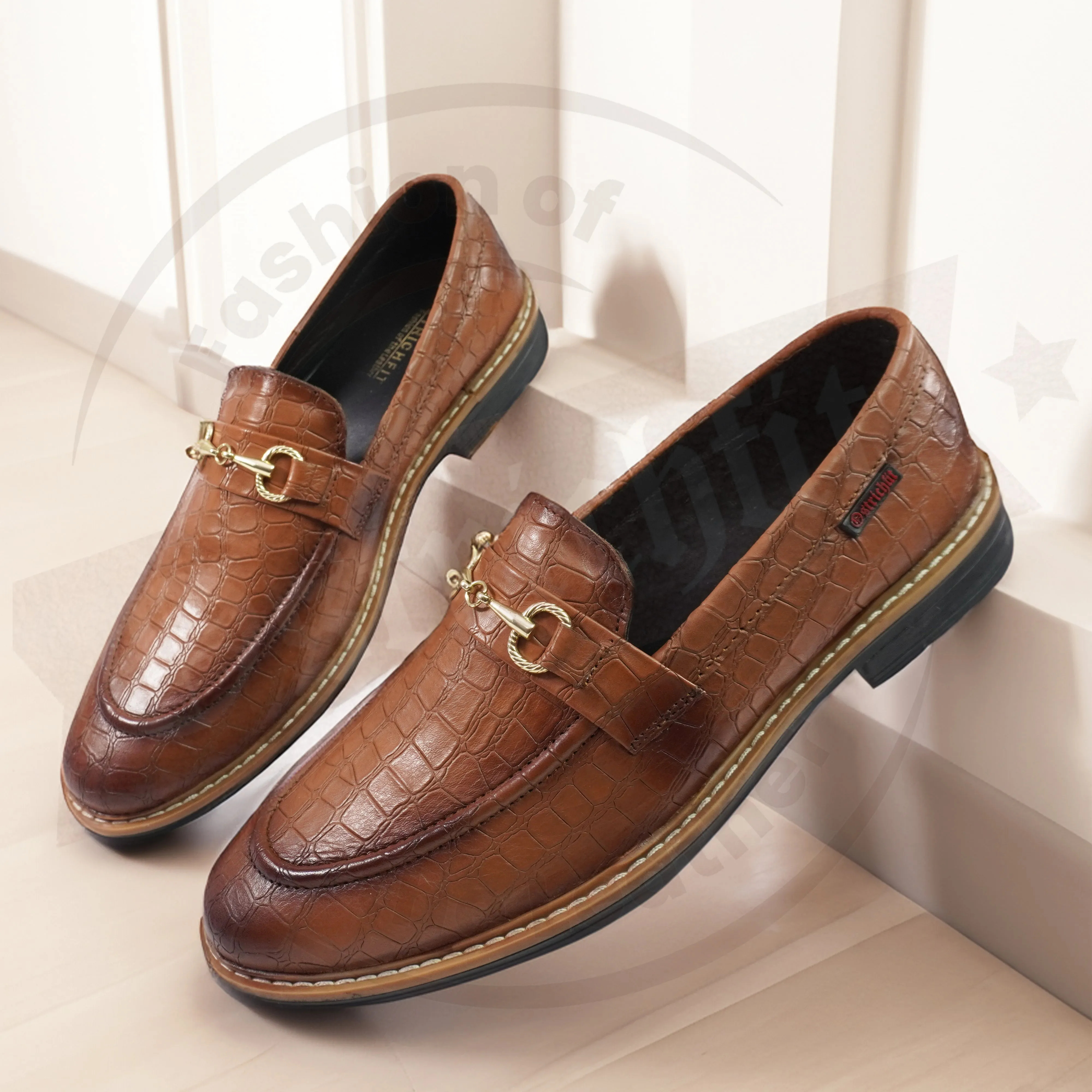 MEN  LEATHER LOAFER  WITH DOUBLE STITCHED WELTS ART NO OF-3752
