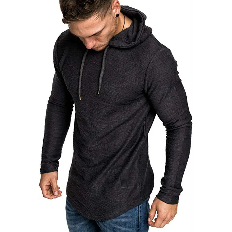 Men's Hoodie Sweatshirt Casual Long Sleeve Slim Tops Gym T-shirt