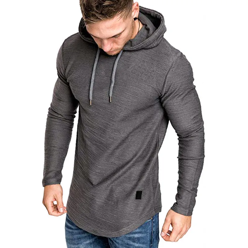 Men's Hoodie Sweatshirt Casual Long Sleeve Slim Tops Gym T-shirt