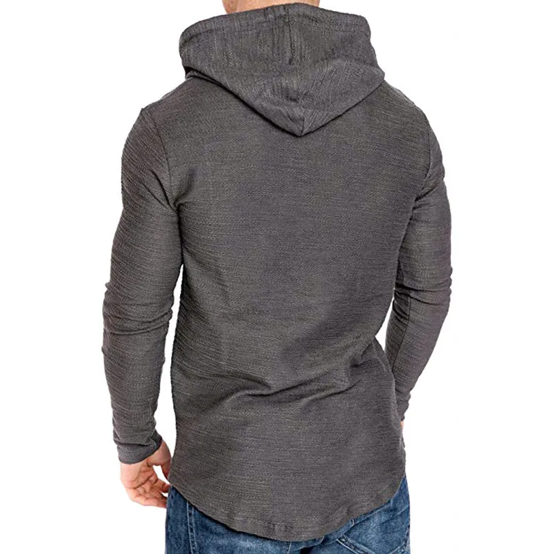 Men's Hoodie Sweatshirt Casual Long Sleeve Slim Tops Gym T-shirt