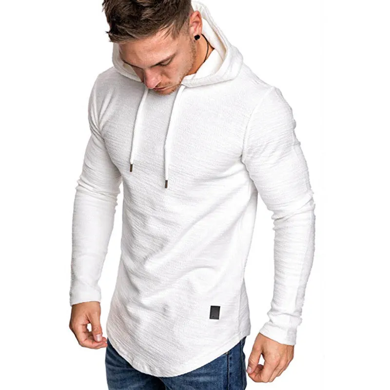 Men's Hoodie Sweatshirt Casual Long Sleeve Slim Tops Gym T-shirt