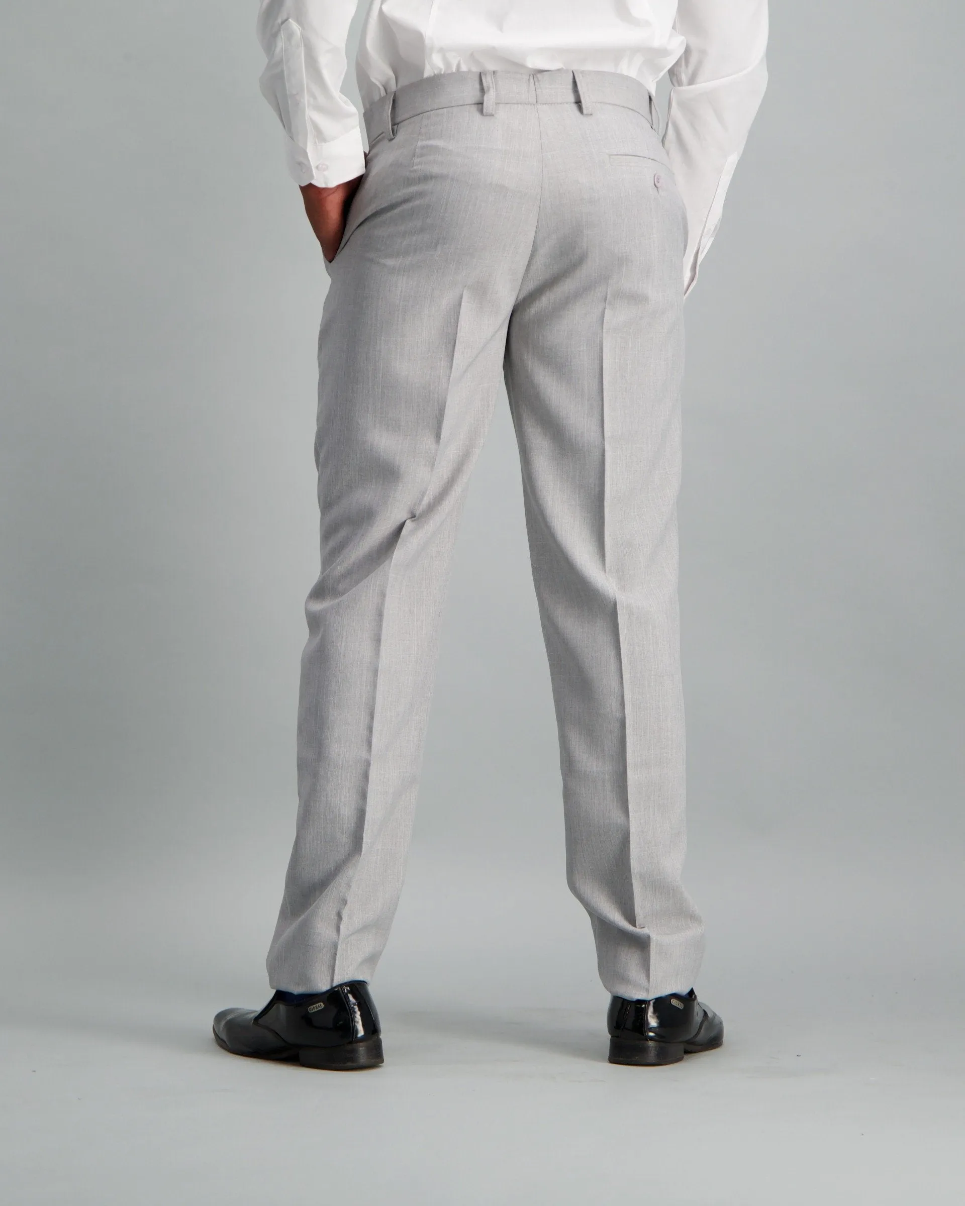 Men's Melange Polyester Pants Light Grey
