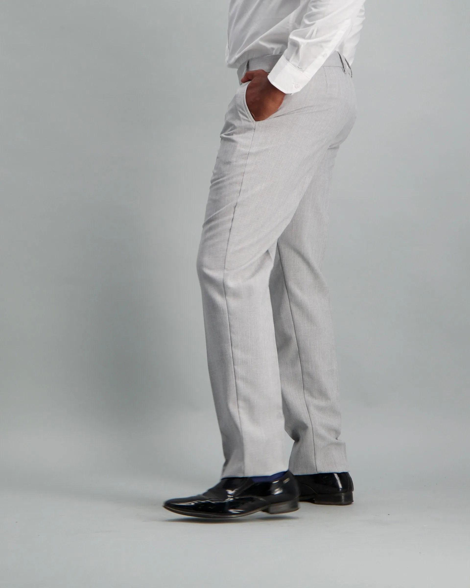 Men's Melange Polyester Pants Light Grey
