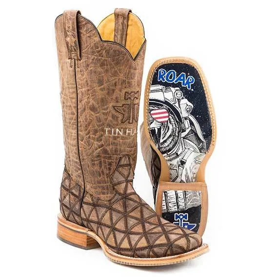 Men's Tin Haul Hanky Panky Boots With Roar Blastoff Sole Handcrafted Brown