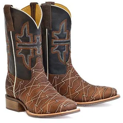 Men's Tin Haul Mesquite Boots with Long Live Cowboys Sole Handcrafted Brown
