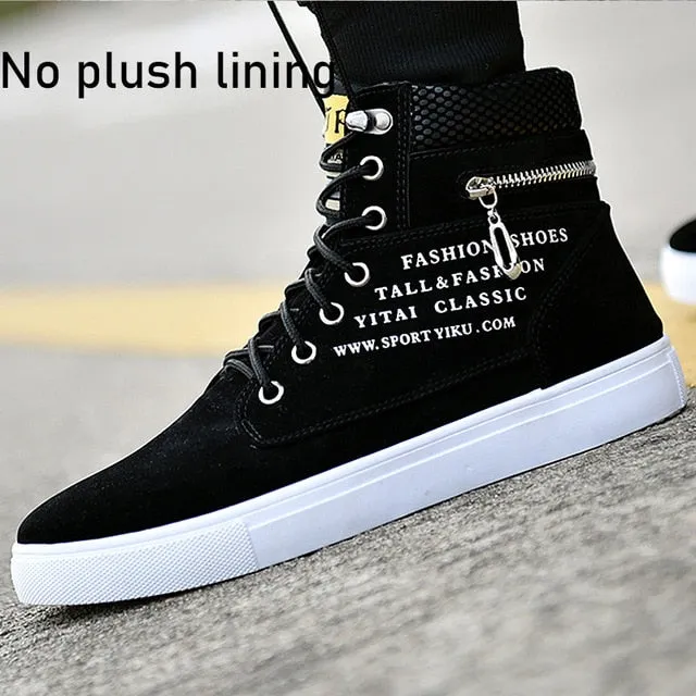 Men's Trendy Lace-up Winter Boots with Warm Plush Lining