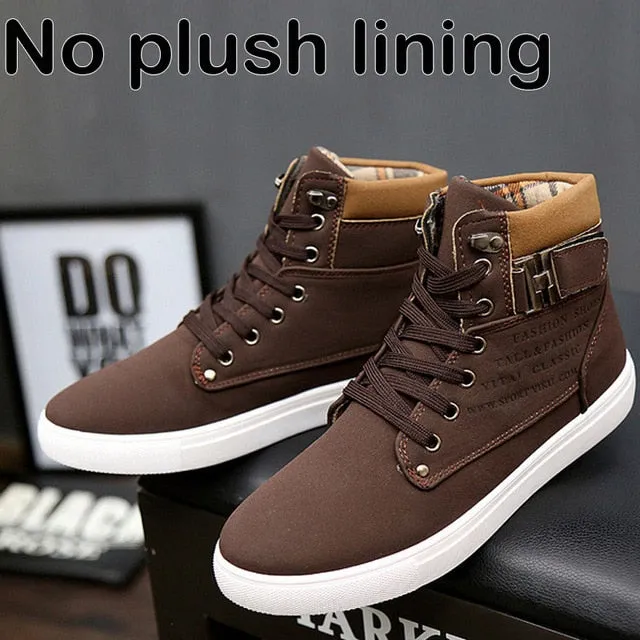 Men's Trendy Lace-up Winter Boots with Warm Plush Lining