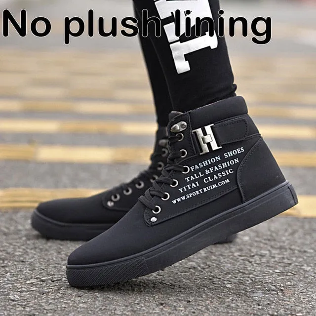 Men's Trendy Lace-up Winter Boots with Warm Plush Lining