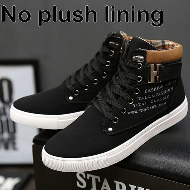 Men's Trendy Lace-up Winter Boots with Warm Plush Lining