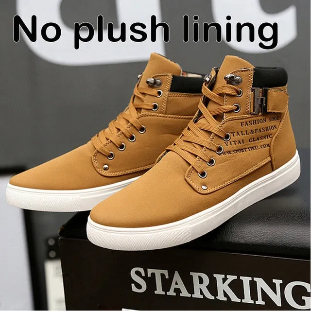 Men's Trendy Lace-up Winter Boots with Warm Plush Lining
