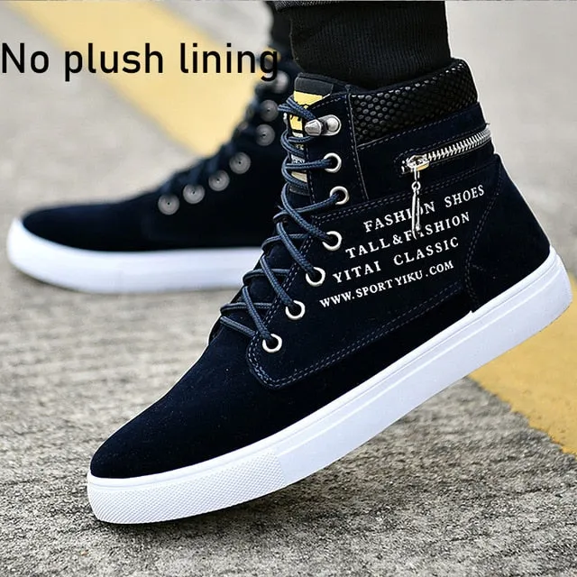 Men's Trendy Lace-up Winter Boots with Warm Plush Lining