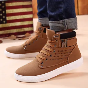 Men's Trendy Lace-up Winter Boots with Warm Plush Lining