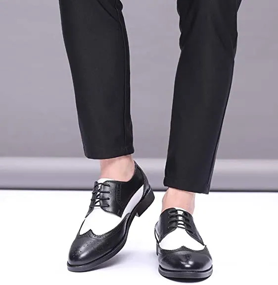 Men's Wingtip Derby Black & White