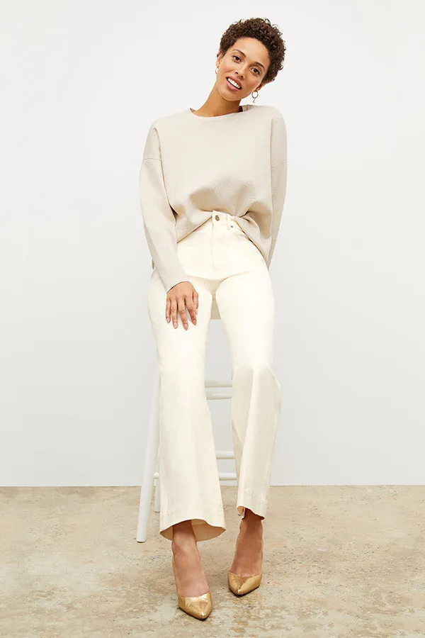 Milo Wide-Leg Jean - Eco Better Than Denim :: Bright Ivory