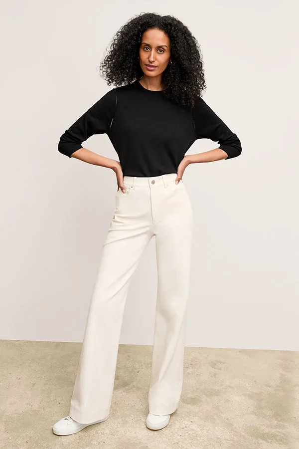 Milo Wide-Leg Jean - Eco Better Than Denim :: Bright Ivory