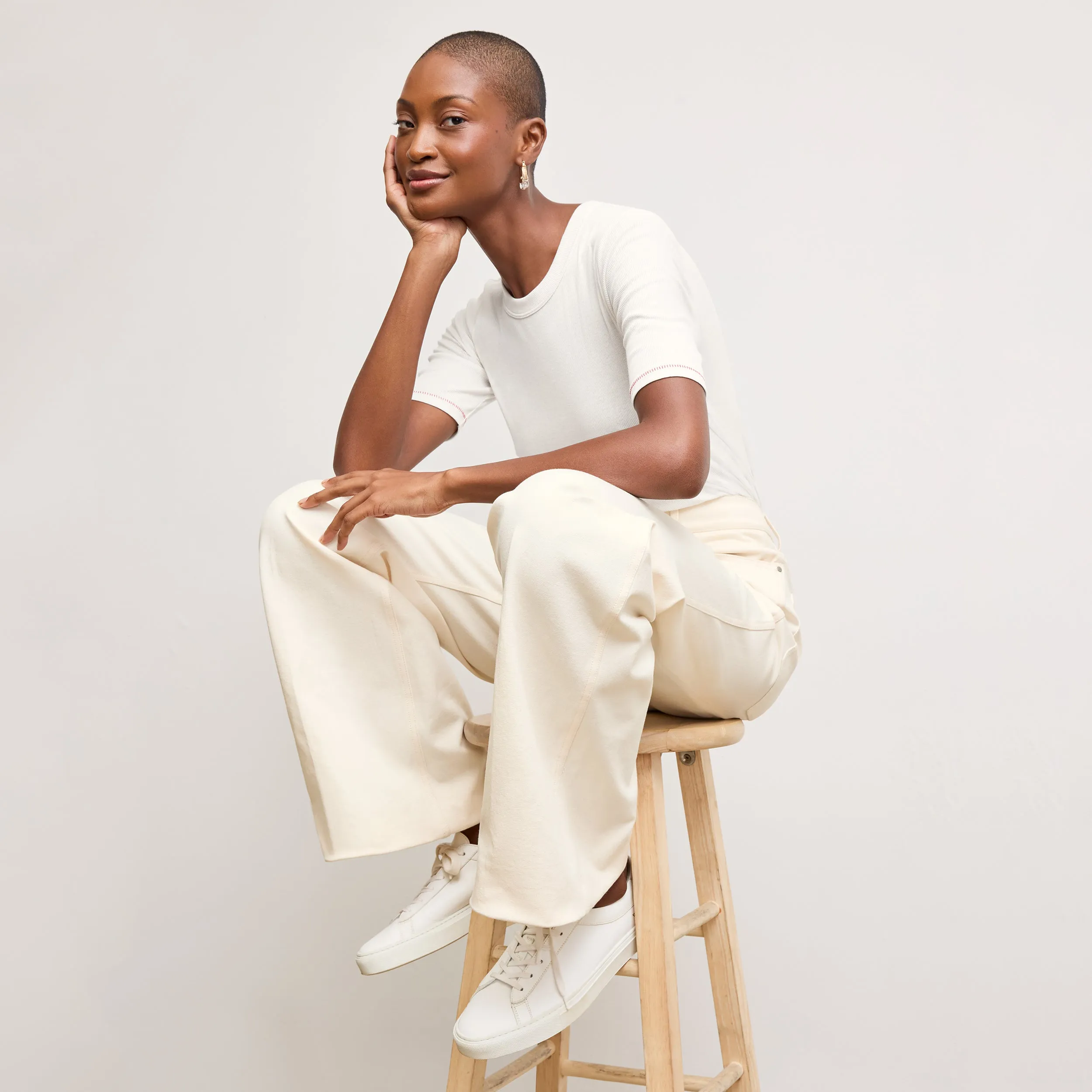 Milo Wide-Leg Jean - Eco Better Than Denim :: Bright Ivory