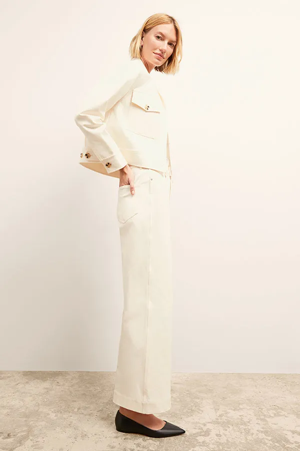 Milo Wide-Leg Jean - Eco Better Than Denim :: Bright Ivory