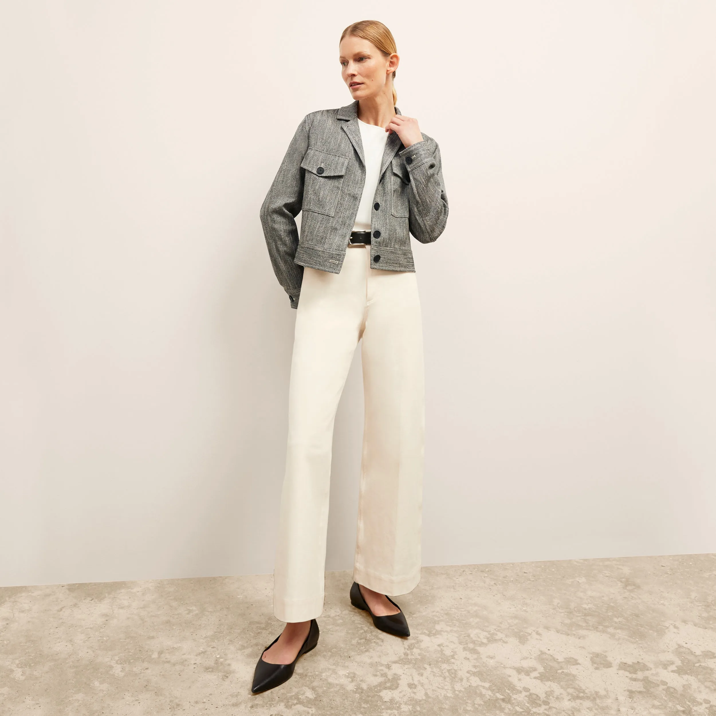 Milo Wide-Leg Jean - Eco Better Than Denim :: Bright Ivory