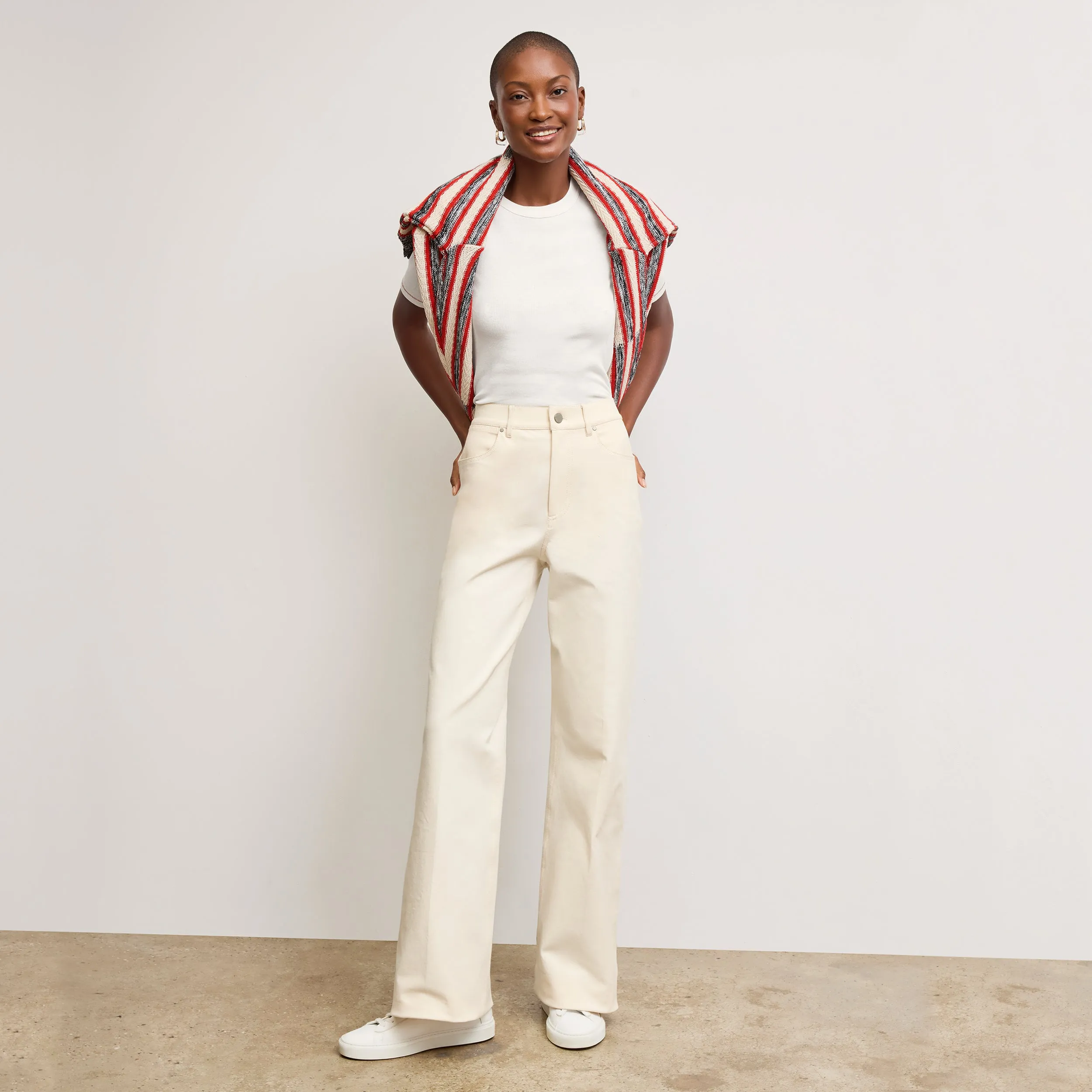 Milo Wide-Leg Jean - Eco Better Than Denim :: Bright Ivory