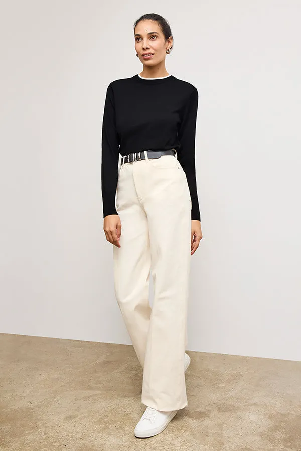 Milo Wide-Leg Jean - Eco Better Than Denim :: Bright Ivory