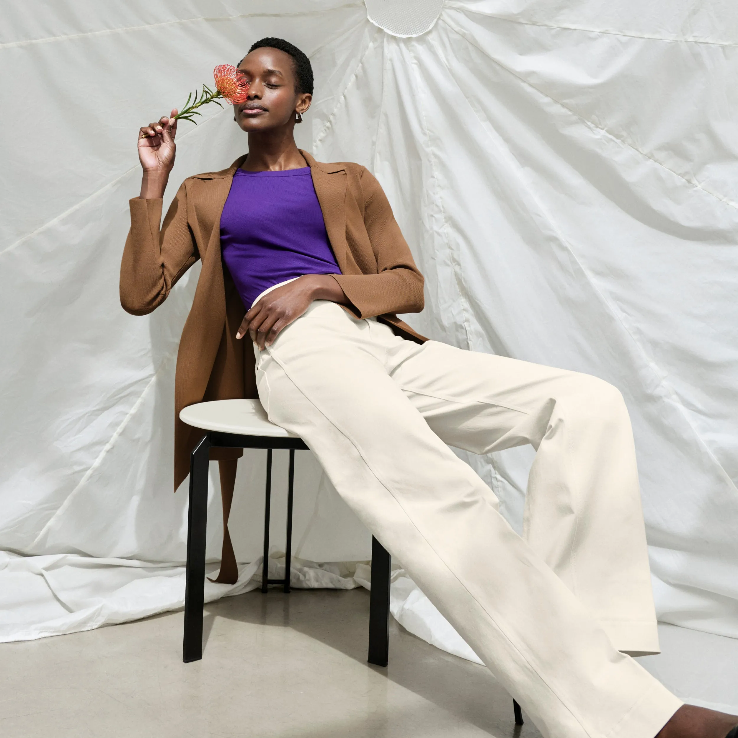 Milo Wide-Leg Jean - Eco Better Than Denim :: Bright Ivory