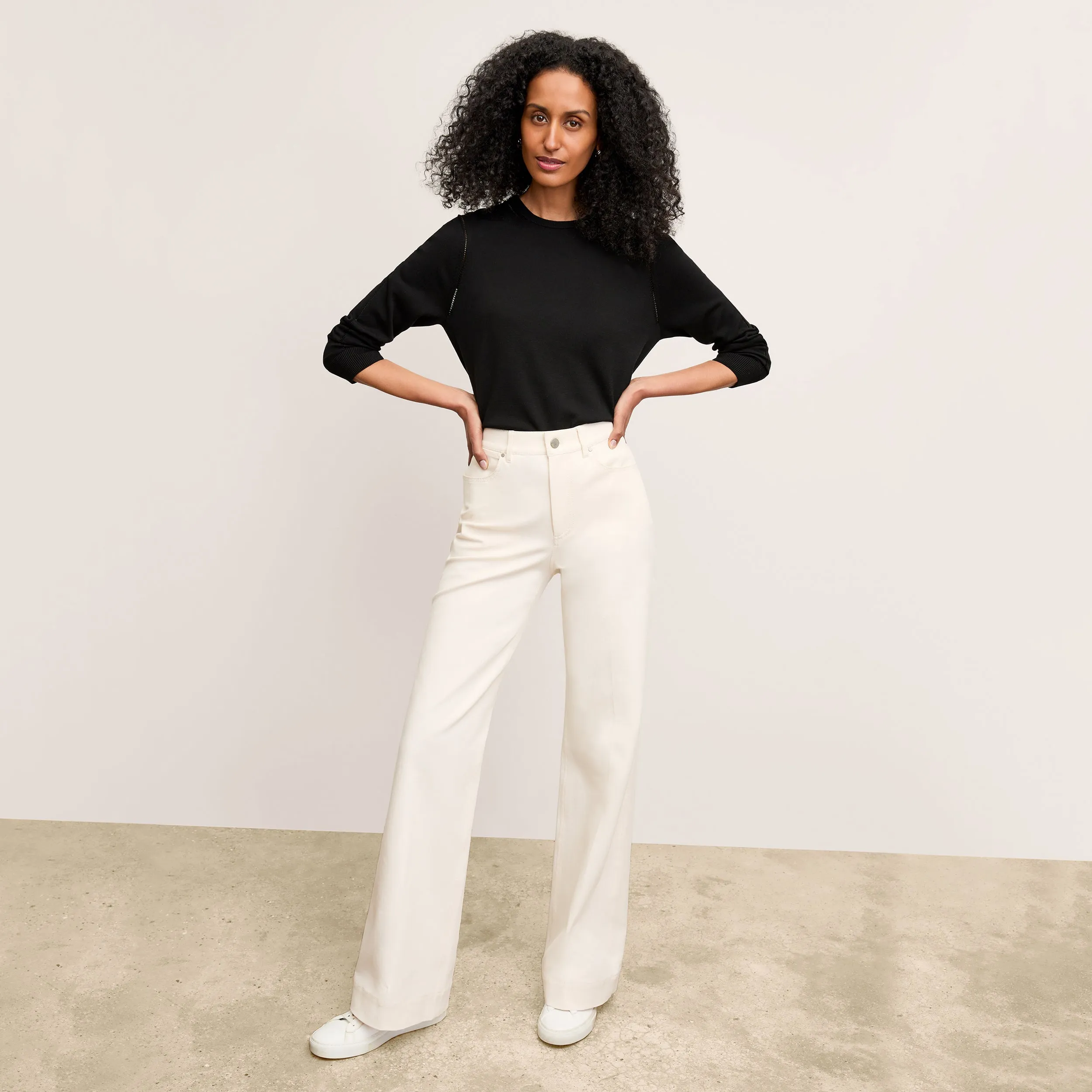 Milo Wide-Leg Jean - Eco Better Than Denim :: Bright Ivory
