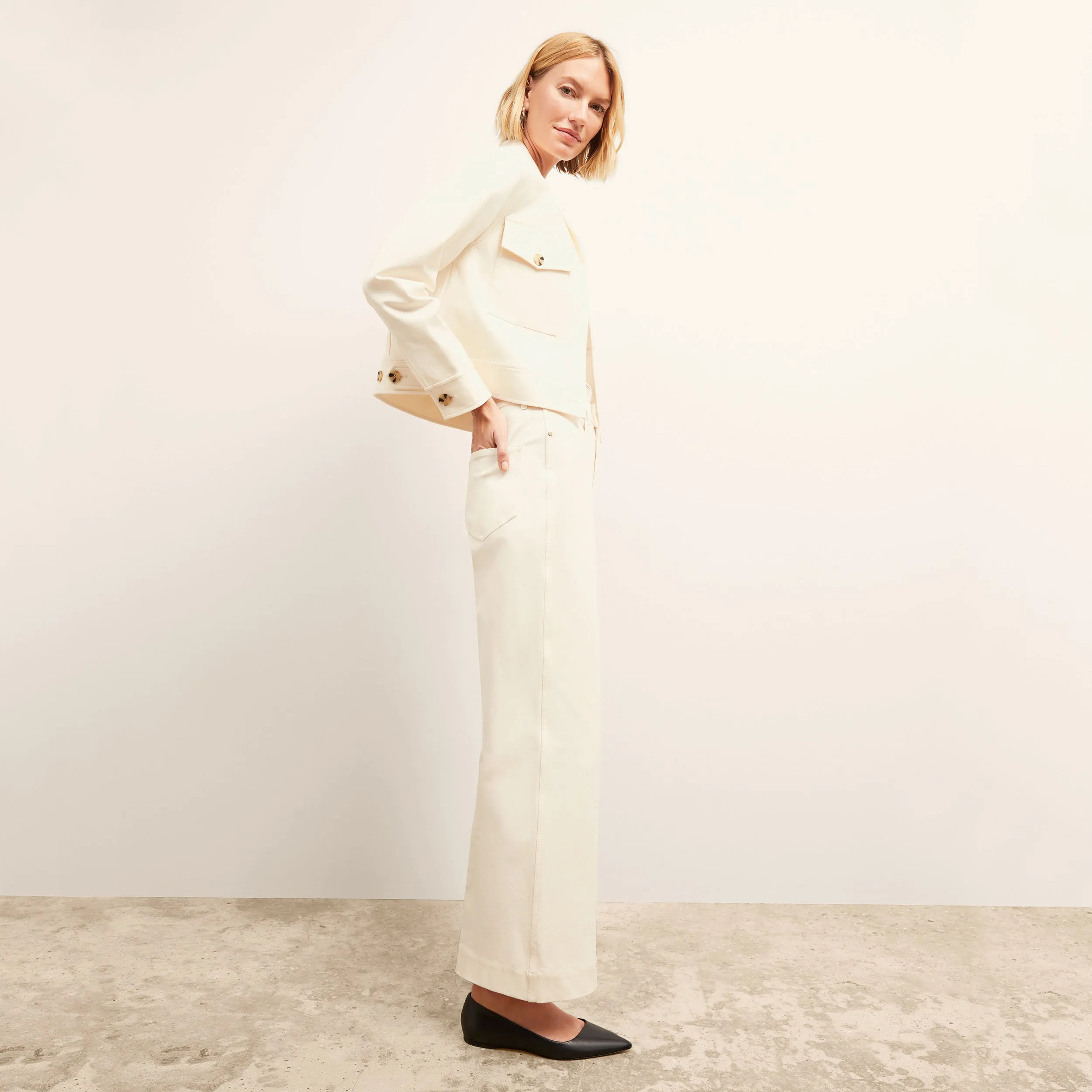 Milo Wide-Leg Jean - Eco Better Than Denim :: Bright Ivory