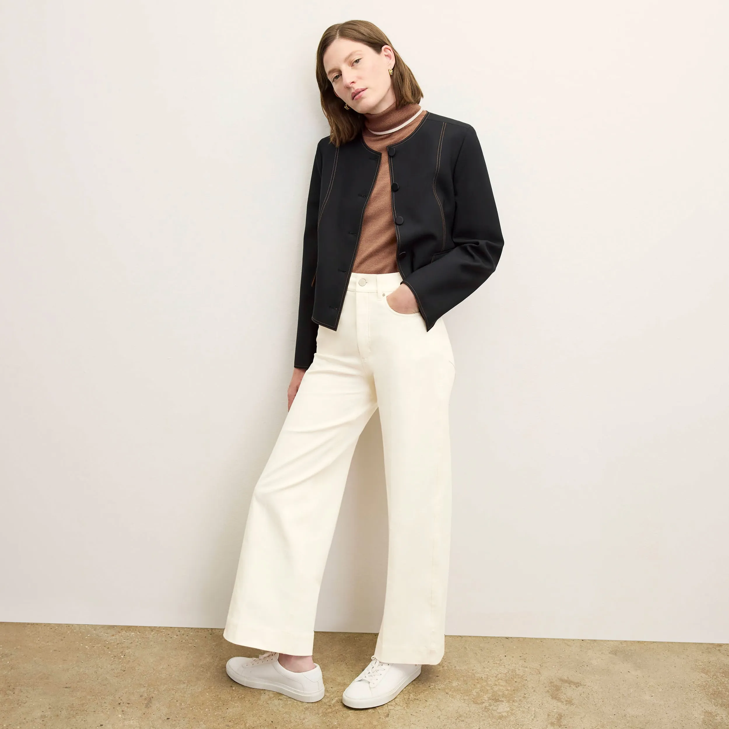 Milo Wide-Leg Jean - Eco Better Than Denim :: Bright Ivory