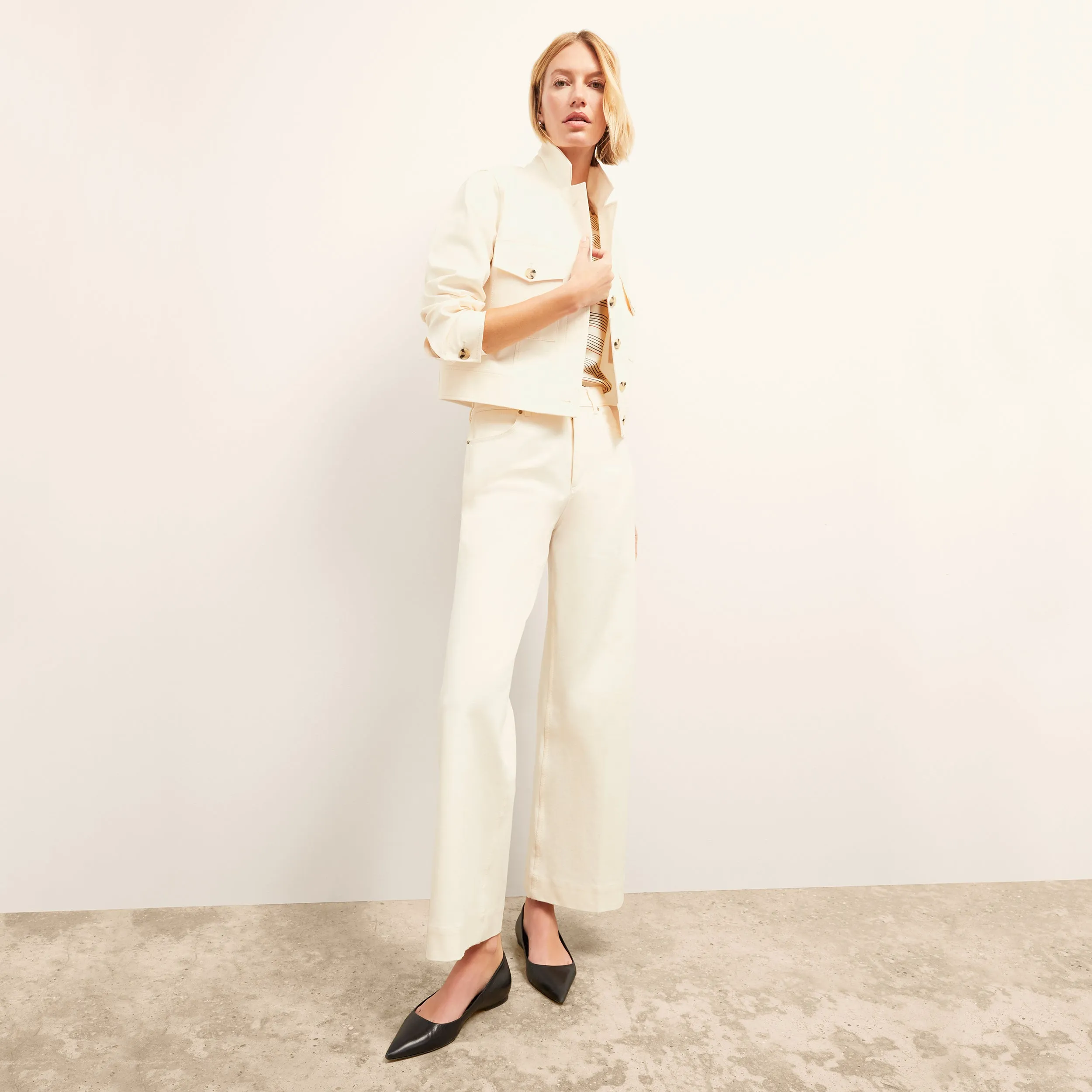 Milo Wide-Leg Jean - Eco Better Than Denim :: Bright Ivory