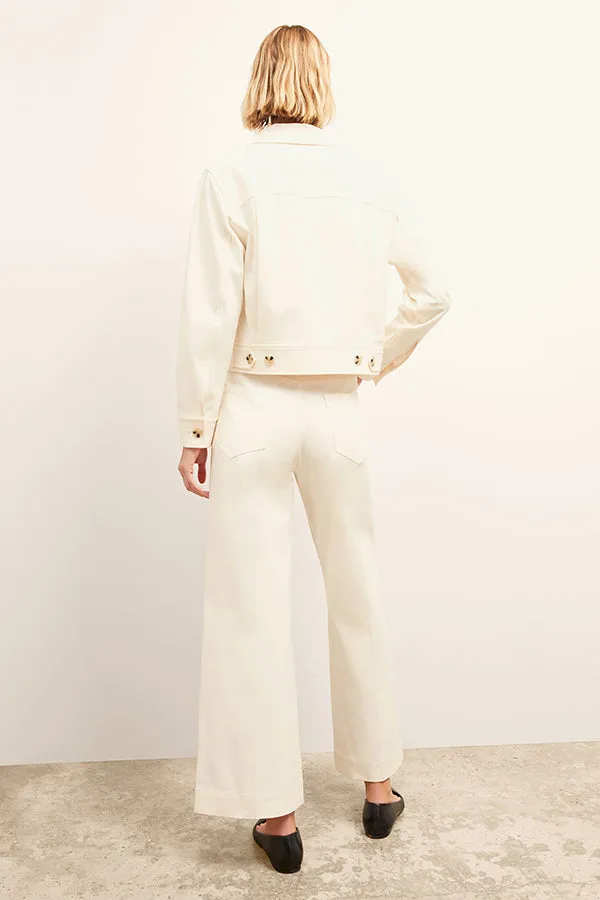 Milo Wide-Leg Jean - Eco Better Than Denim :: Bright Ivory