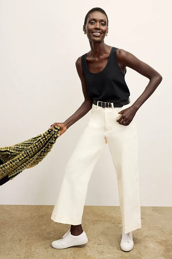 Milo Wide-Leg Jean - Eco Better Than Denim :: Bright Ivory
