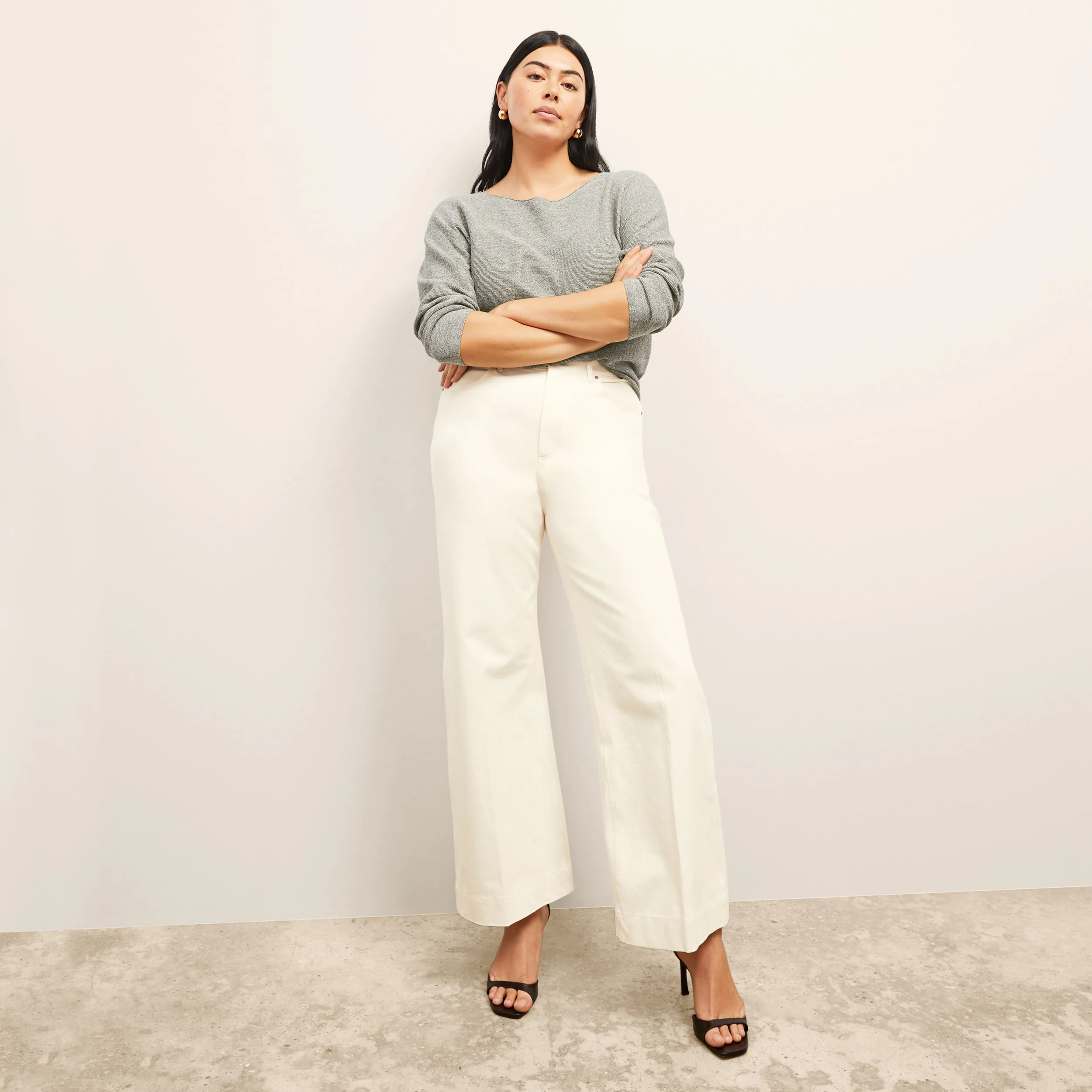 Milo Wide-Leg Jean - Eco Better Than Denim :: Bright Ivory